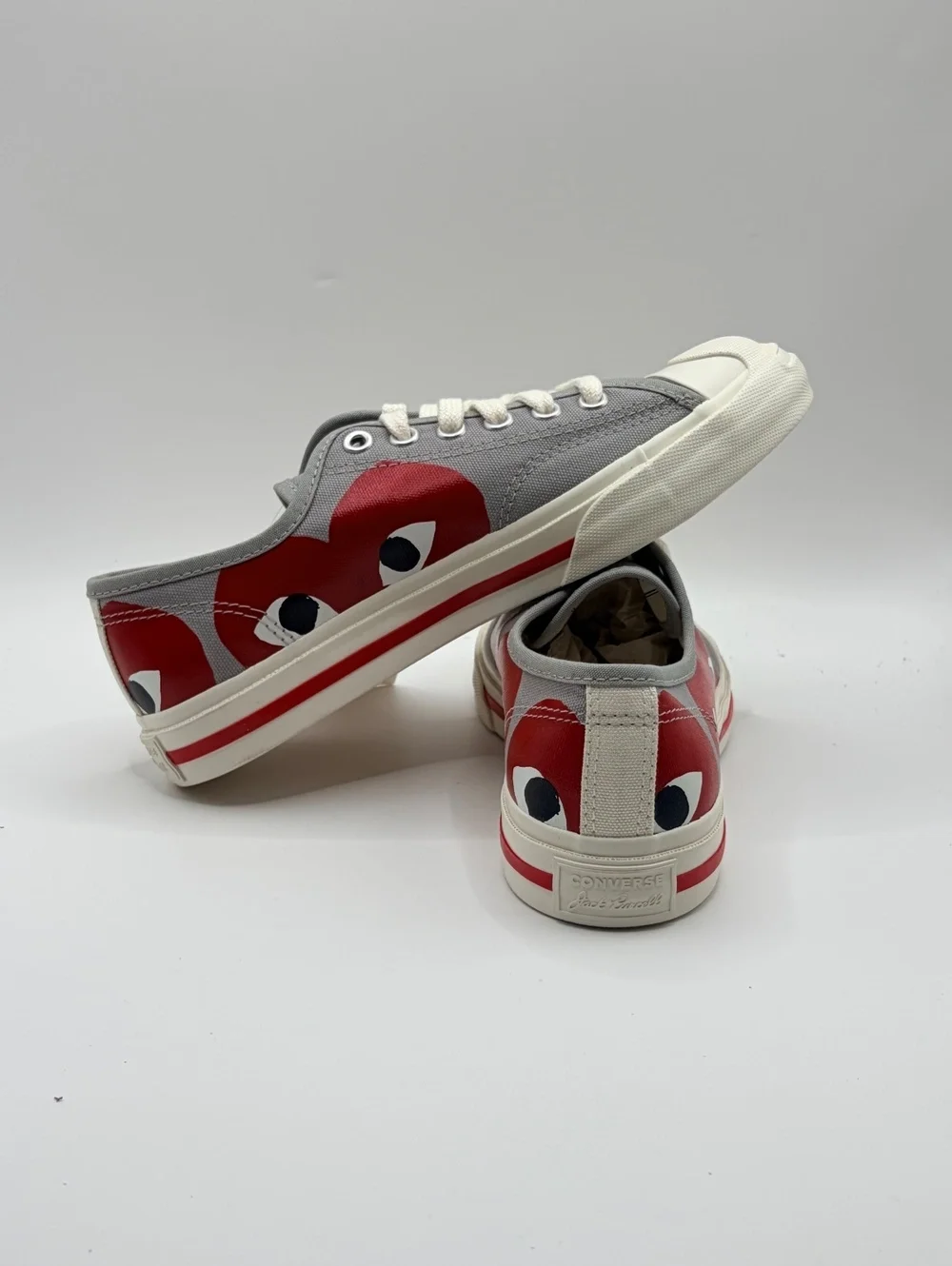 Converse x Commes de Garçon Canvas Sneakers with Red Heart 4M/5.5W